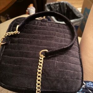 J Jill Elegant Black Quilted Handbag with Gold Chain